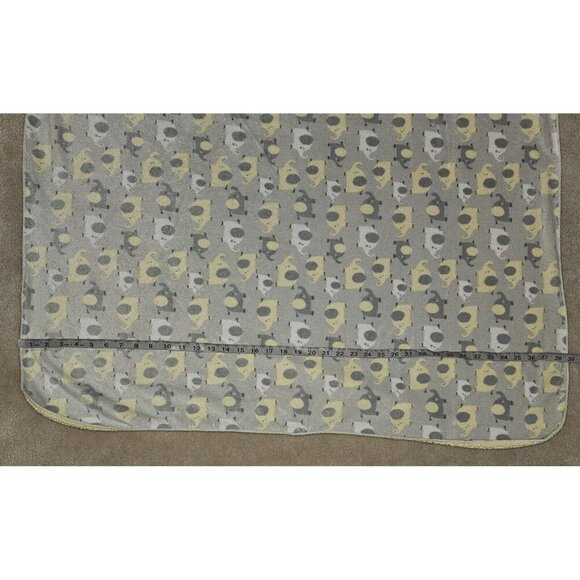 Just Born Gray Yellow White Elephant Fleece Baby Blanket 29x39 - Picture 5 of 7